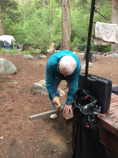 sawing wood